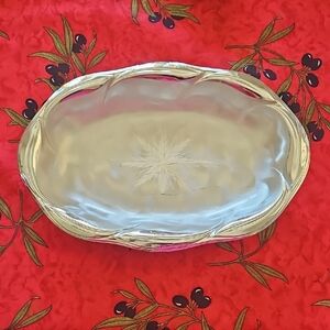 WMF Ikora Vintage Silver Plated Footed Dish Tray Oval Star Design